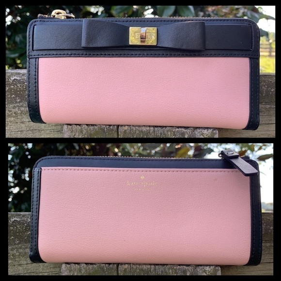 Kate Spade Tullie Bow Lock Mayfield Pink Wallet - Picture 1 of 3